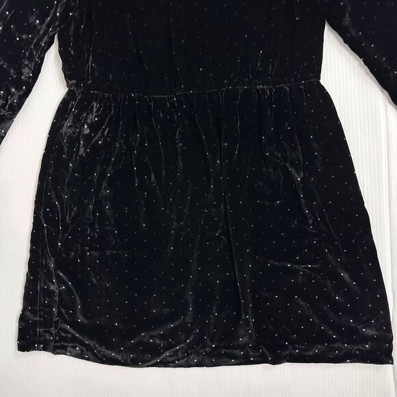 Alexa Chung X Madewell Black Velvet Dot Dress 10 NWT Twee Holidays Gothic Mod - Picture 11 of 14